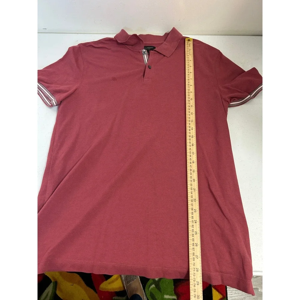 Banana Republic Core‎ Temp Polo Shirt Mens Large Burgundy Short Sleeve